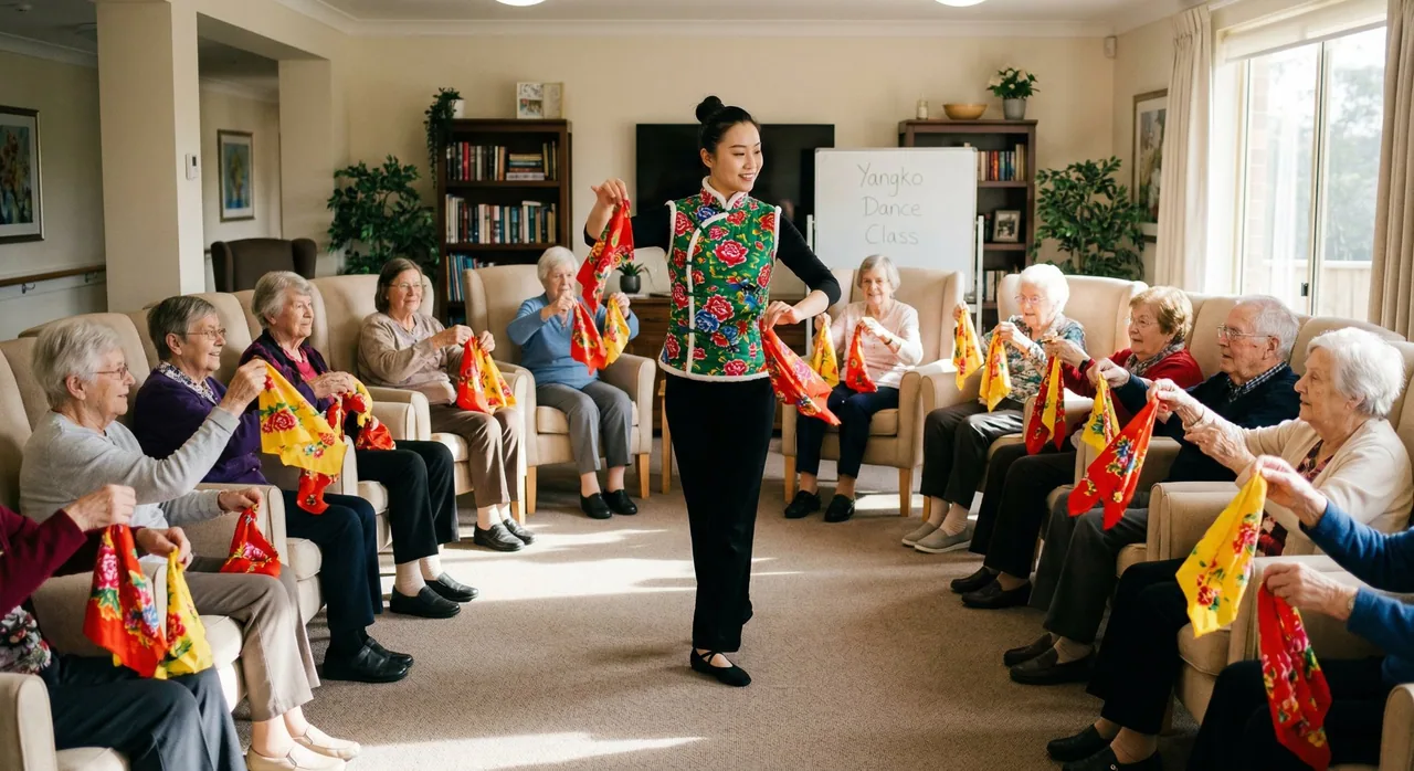 Programme visual showing a colourful Yangko handkerchief activity
